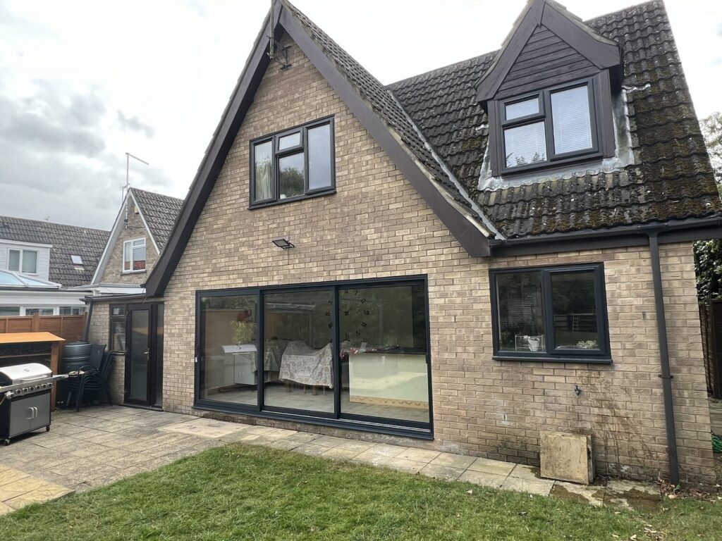 Large modern sliding glass doors